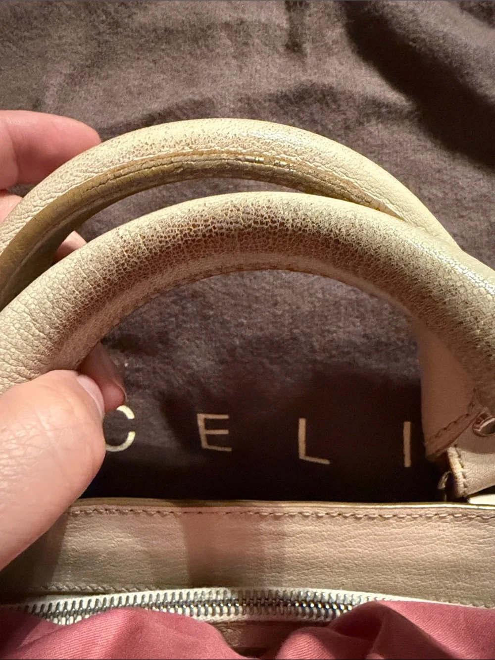 Celine Vintage Leather Boogie Bag Cream + COA & Dust Bag